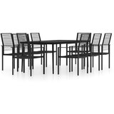  9-dijelni vrtni blagovaonski set crni | shoptok.hr