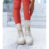 Gemre Beige ankle boots with decorative beads Accadia | Shoptok.si