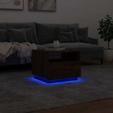 Stolić za kavu s LED svjetlima smeđi hrast 50x49x40 cm | shoptok.hr