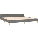  Posteljni okvir z vzglavjem temno siv 200x200 cm blago, (20906607) | Shoptok.si