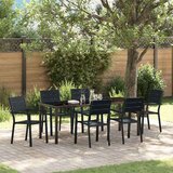  Vrtni set za objed 7 pcs Crna Čelik s prahom premazan | shoptok.hr