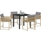 vidaXL set od 5 vrtnih stolica s jastučićima bež poli ratan | shoptok.hr