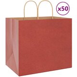  Papirnate vrećice 50 kom s ručkama crvene 32x22x28 cm | shoptok.hr