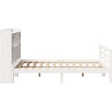  Krevet s regalom z knjige bez madraca bijeli 160x200cm borovina | shoptok.hr