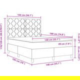 vidaXL Box Spring Krevet s Madracem i LED Svjetlom Svjetlosiva 140x190 cm Baršun | shoptok.hr