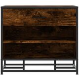 vidaXL Klop za čevlje dimljen hrast 60x40x53,5 cm inž. les in kovina | Shoptok.si