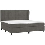  Krevet s oprugama i madracem tamnosivi 200x200 cm baršunasti | shoptok.hr