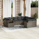 The Living Store Vrtna sedežna garnitura 10-delna z blazinami siv poli ratan - Vrtna Sedežna Garniture, (21470759) | Shoptok.si