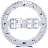 LED stenska ura in budilka termometer USB 33cm bela