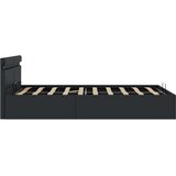  Hidraulični okvir za krevet od umjetne kože LED crni 140x200 cm | shoptok.hr