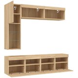 7-dijelni set zidnih TV ormarića LED boja hrasta sonome | shoptok.hr