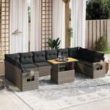 vidaXL 11-dijelni set vrtnih sofa od poliratana s jastucima sivi | shoptok.hr