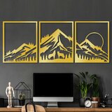 Wallity Zidna dekoracija Zlatna Trostruka Planina 2, 58 x 70 cm, Zlatne boje | Eponuda.ba