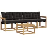 vidaXL Zunanja garnitura za sedenje z blazino 5 pcs Bela in črna, (5000281410) | Shoptok.si