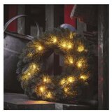  LED božični venec, 40 cm, 2x AA, notranji, topla bela, časovnik | Shoptok.si