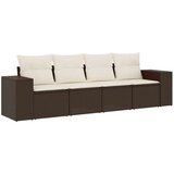 vidaXL 4-dijelni set vrtnih sofa od poliratana s jastucima smeđi | shoptok.hr