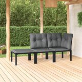 Maison Chic Seti vrtnega pohištva - Vrtna garnitura - Vrtni pohištvo set 3-delna črna in siva poli ratan, (21811230) | Shoptok.si