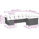 10-dijelni set vrtnih sofa s jastucima crni od poliratana | shoptok.hr