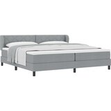 vidaXL Postelja s pomičnim dnom in vzmetnico Svetlo siva 200x200 cm Tkanina | Shoptok.si