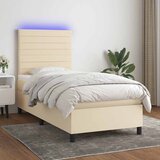  box spring s madracem LED krem 80 x 200 cm od tkanine | shoptok.hr