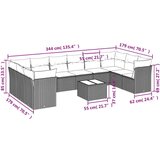  11-dijelni set vrtnih sofa od poliratana s jastucima sivi | shoptok.hr