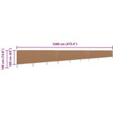  Vjetrobran s 9 panela od tkanine 1200 x 160 cm smeđe-sivi | shoptok.hr