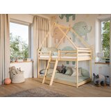 Molarem Home Drveni dječji krevet na kat Sweet - svijetlo drvo - 180x80 - Madrac PE pjena 8 cm-spužvasti madrac | shoptok.hr