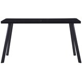  Blagovaonski stol crni 140 x 70 x 75 cm od kaljenog stakla | shoptok.hr