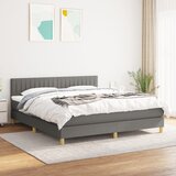 The Living Store Box spring postelja z vzmetnico temno siva 180x200 cm blago - Box Spring Postelja, (21520690) Cene