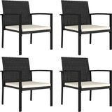 Maison Chic Vrtni jedilni stoli - Stol za vrt 4 kosi poli ratan črne barve JS370, (21878197) | Shoptok.si