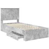  Okvir za krevet s uzglavljem Betonski sivi 90 x 190 cm | shoptok.hr