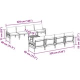  Sjedeća garnitura za vrt s jastukom 9 pcs Crna Čelik | shoptok.hr