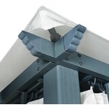  Sjenica sa zastorima i LED svjetlima 300 x 300 cm krem aluminij | shoptok.hr