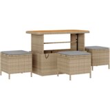  14 komadni set vrtnih kauča s jastučićima bež poli ratan akacija | shoptok.hr