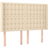  Box spring postelja z vzmetnico LED krem 140x200 cm blago, (20884386) | Shoptok.si