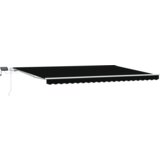 vidaXL Ročna Zložljiva Tenda z LED Črna 500x350 cm, Tenda Za Zameno Platna za 5x3,5 m Okvir Črna | Shoptok.si