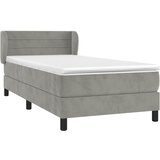  Box spring krevet s madracem svjetlosivi 90x190 cm baršunasti | shoptok.hr
