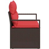  Vrtni kauč s jastukom 120 x 62 x 69 cm poliratan - Smeđa bez spremišta | shoptok.hr