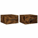  Zidni noćni ormarići 2 kom dimljenog hrasta 35x35x20 cm | shoptok.hr