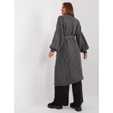 Fashion Hunters Dark grey long cardigan with cables from RUE PARIS Cene