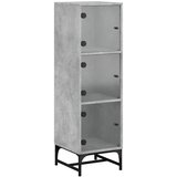 Maison Chic Visoka omara - Komoda - Predalnik s steklenimi vrati betonsko siva 35x37x120 cm, (21720815) | Shoptok.si
