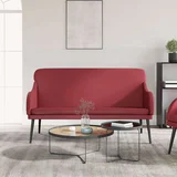 Klupa crvena boja vina 110x76x80 cm od umjetne kože - boja crnog vina