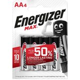 Energizer BATTERIES ALKALINE MAX AA LR6, 4 PIECES, ECO PACKAGING | shoptok.hr