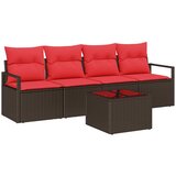 vidaXL Vrtna sedežna garnitura 5 pcs Bež Rdeča 55 x 55 x 37 cm, (5000020545) | Shoptok.si