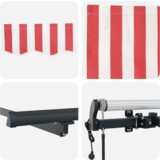 vidaXL Automatska uvlačiva tenda crveno-bijela pruga 600x300 cm | shoptok.hr