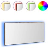  Ormar s ogledalom za kupaonicu s LED svjetlom dimljenog hrasta 80x37 cm | shoptok.hr