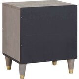 vidaXL Nočna omarica 2 pcs Siva 40 x 33 x 46 cm trden mangov les | Shoptok.si