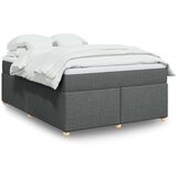 vidaXL Box spring postelja z vzmetnico temno siva 140x200 cm blago | Shoptok.si