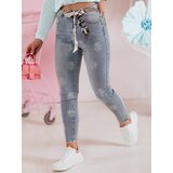 DStreet Spodnie damskie jeansowe skinny z paskiem CRYSTALUXniebieskie | shoptok.hr