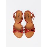 Shelvt Red sandals with an animal motif | Shoptok.si